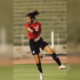 Nadine Ghazi auf dem Fußballfeld. Erfolgreiche Stürmerin der erste Liga in Ägypten 2023
