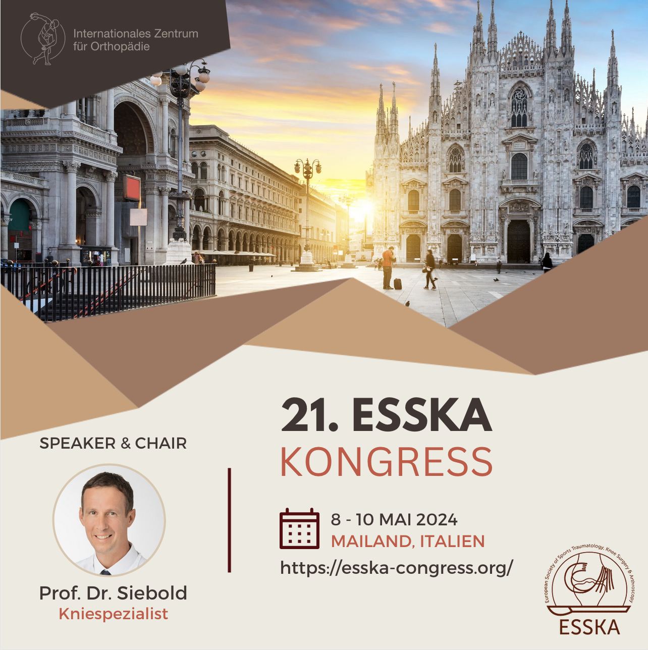 21. ESSKA Kongress in Mailand mit Prof. Siebold