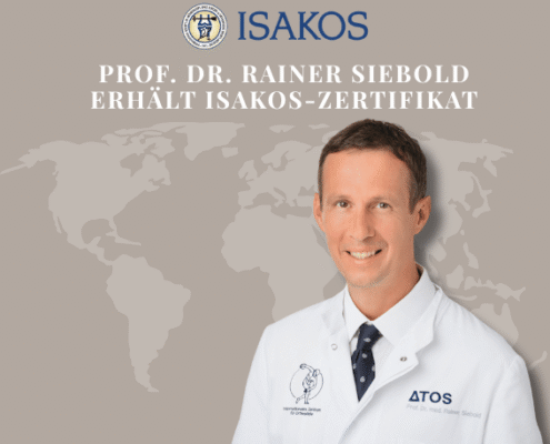 Prof. Dr. Siebold wurde von der International Society of Arthroscopy, Knee Surgery and Orthopaedic Sports Medicine (ISAKOS) für sein Mitwirken ausgezeichnet.