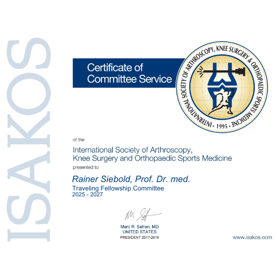 ISAKOS Zertifikat Traveling Fellowship