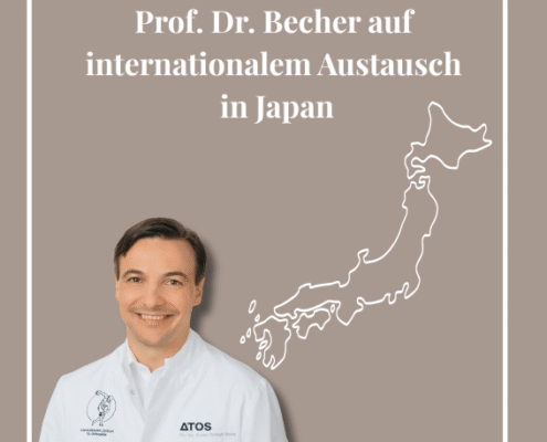 Prof. Dr. Becher abgebildet mir einer Skizze von Japan.