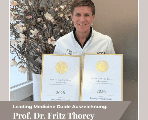 Prof. Dr. Thorey abgebildet mit der Auszeichnung vom Leading Medicine Guide