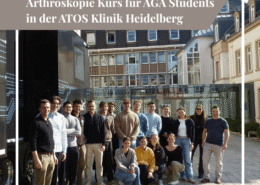 Rückblick auf den ATOS Arthroskopie Kurs in Heidelberg für AGA Students: Theorie und Praxis moderner Arthroskopie am Knie und an der Schulter.