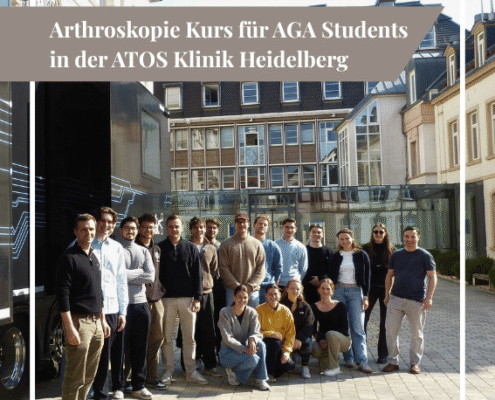Rückblick auf den ATOS Arthroskopie Kurs in Heidelberg für AGA Students: Theorie und Praxis moderner Arthroskopie am Knie und an der Schulter.