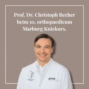 Prof. Dr. Christoph Becher (Int. Zentrum für Orthopädie, ATOS Heidelberg) referiert beim 10. orthopaedicum Marburg Kniekurs am 29.–30.05.2026 über Patellaerstluxation.
