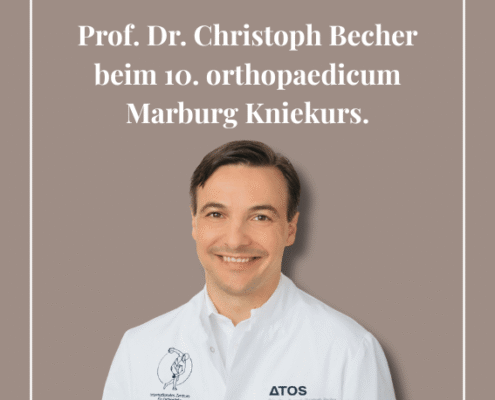 Prof. Dr. Christoph Becher (Int. Zentrum für Orthopädie, ATOS Heidelberg) referiert beim 10. orthopaedicum Marburg Kniekurs am 29.–30.05.2026 über Patellaerstluxation.