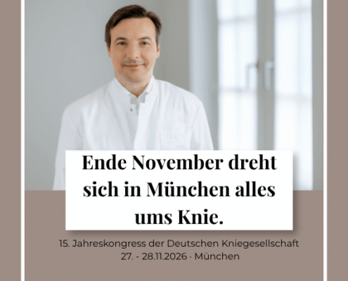 Prof. Dr. Becher (IZO, ATOS Klinik Heidelberg) leitet den DKG-Kongress 2026 mit und spricht über Grenzen der Teilprothese hinter der Kniescheibe.